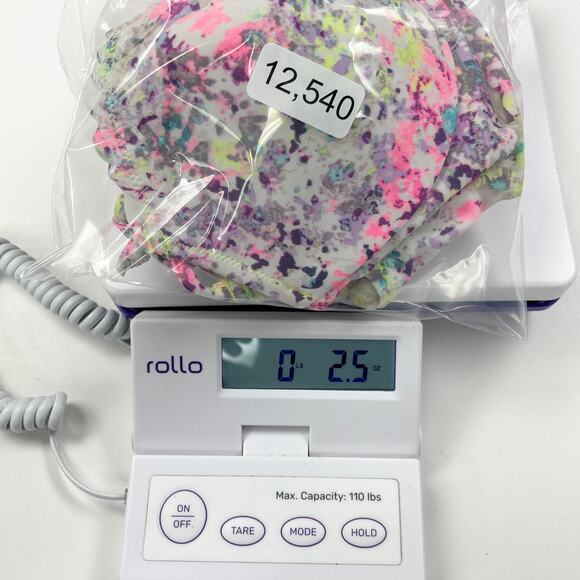 Victorias Secret Women Bikini Top 34C Colorful Splatter Scallop Neon Bright Boho - Picture 10 of 10